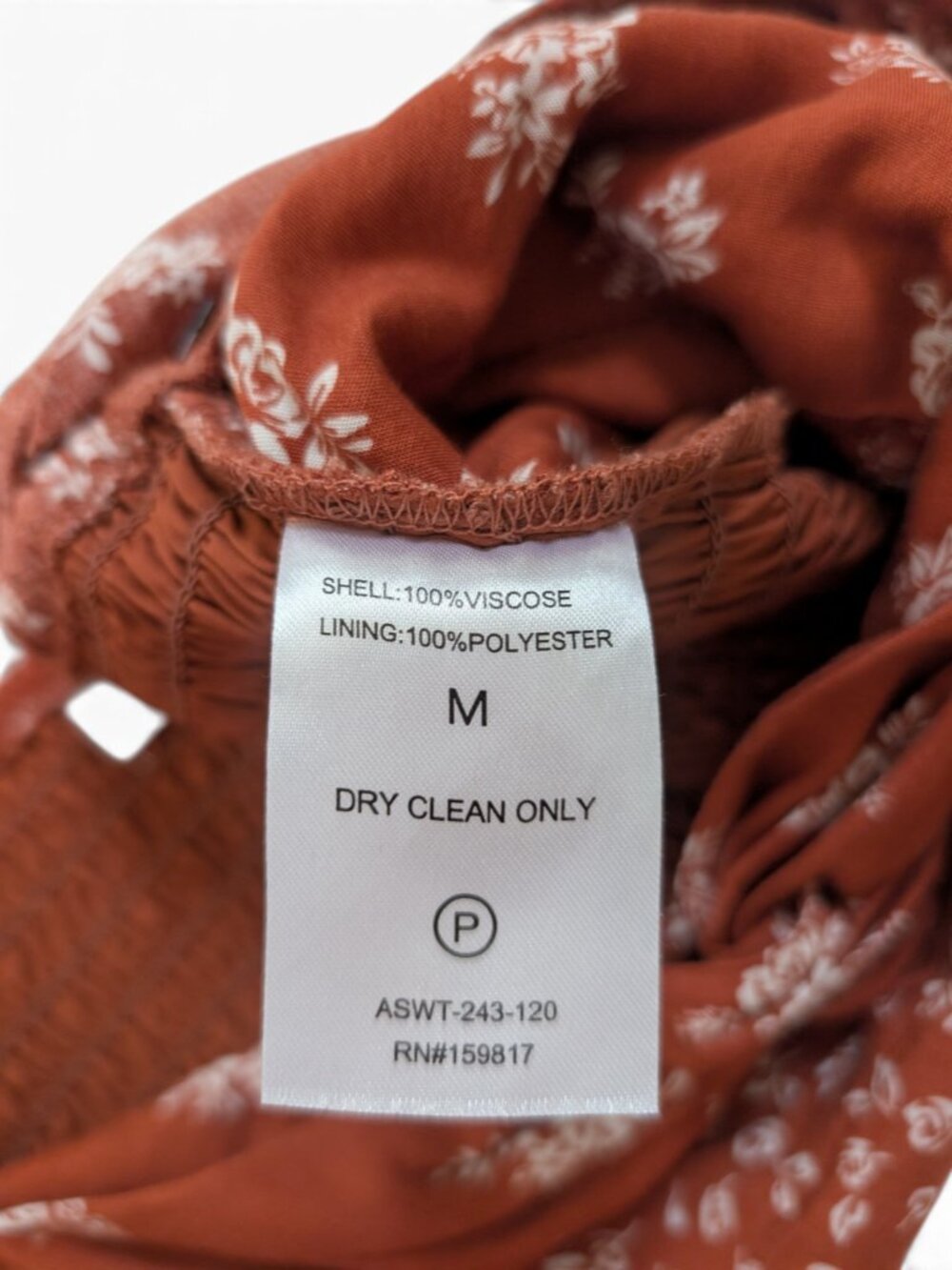 Altar'd State Floral Puff Sleeve Crop Top Size M Rust EUC - Picture 5 of 6